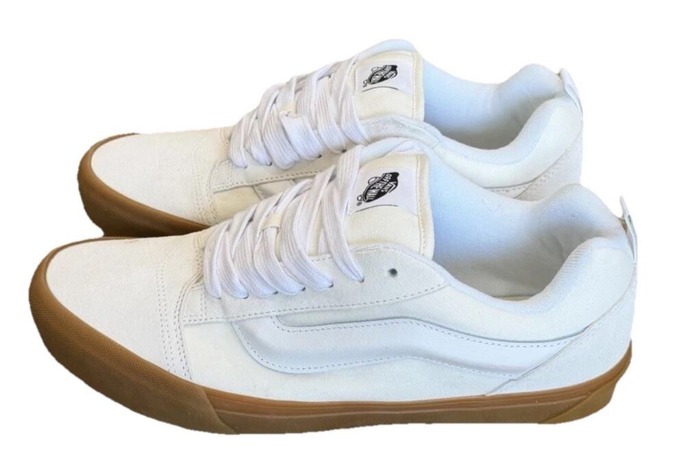 Vans Men's Knu Skool Gum Bottom Blanc De Blanc White Shoes size 12 NWOB